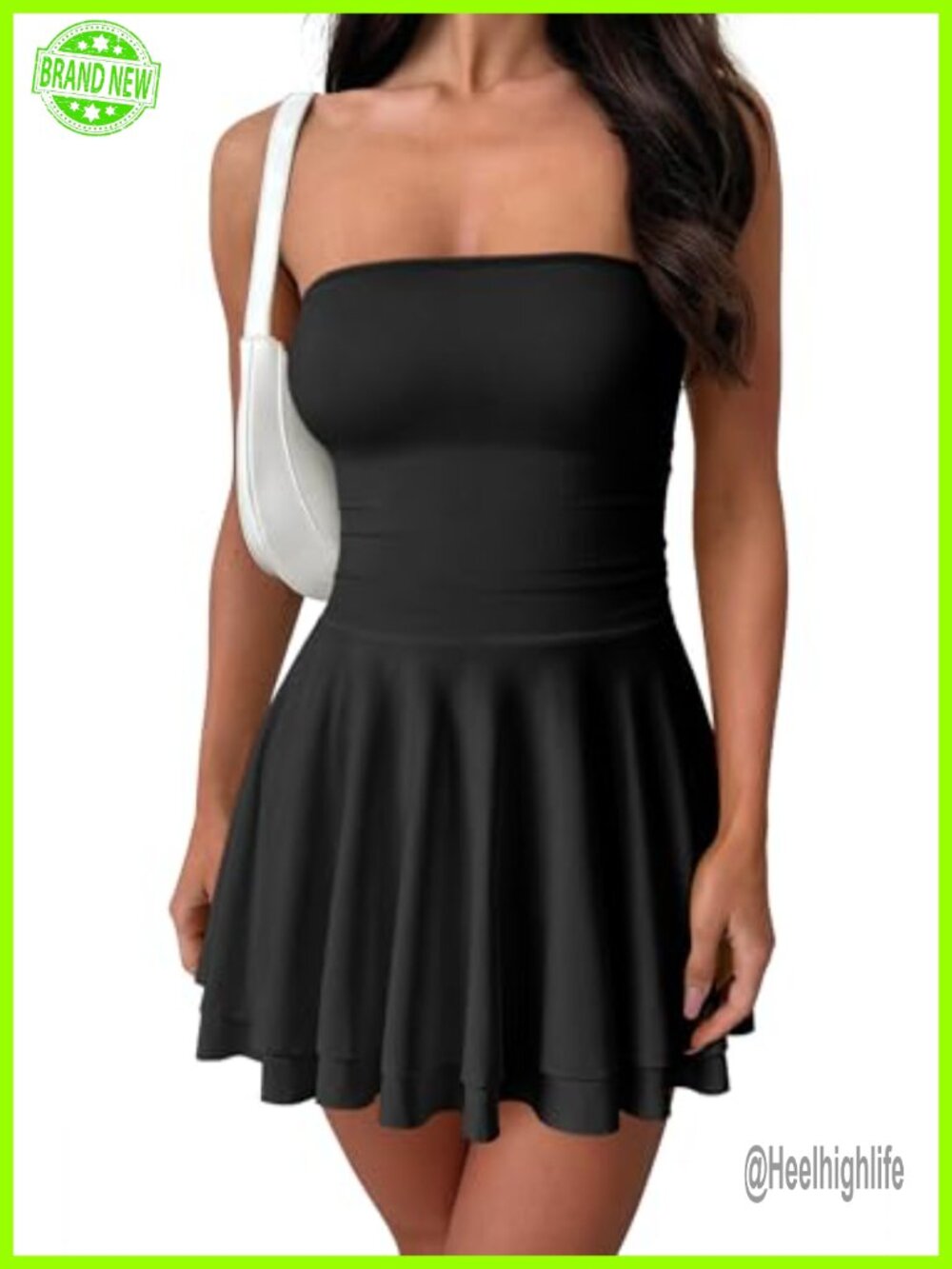 Strapless Tube A-Line Mini Party Dress Ruched Waist Club Night Out
